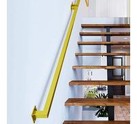 Kit de Rampe d'escalier en Acier galvanisé, Facile à Installer, for escalier intérieur et extérieur(Gold,220cm)