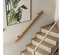 Kit de rampe d'escalier en bois antidérapant avec supports, barre d'appui de sécurité pour personnes âgées et enfants, parfaite pour les couloirs et les villas, 450 cm de long, stabilité et soutien