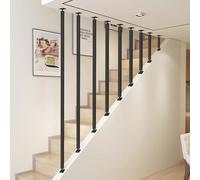 Kit de rampe d'escalier en fer forgé pour mains courantes d'intérieur/extérieur, barrière de sécurité antidérapante pour personnes âgées et enfants, garde-corps durable et élégant