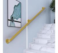 Kit de rampe d'escalier en métal à fixation murale, multicolore, différentes tailles (doré, 250 cm), barre de sécurité durable pour escaliers et balcons, installation facile