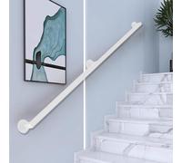 Kit de rampe d'escalier en métal à fixation murale, plusieurs options de couleur, différentes tailles (blanc 200 cm), durable, sûre, installation facile pour escaliers et balustrades