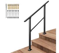 Kit de rampe d'escalier extérieure, rampes de transition à montage au sol, rampe de porche avant réglable pour 2 à 3 marches, tige de support de sécurité pour personnes âgées(Height 85cm,120cm/47inch)