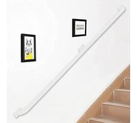 Kit de Rampe d'escalier Moderne Blanc - Rampe en Fer forgé de 2,4 m pour Usage intérieur/extérieur, Support de Rampe d'escalier en métal Durable, rampes murales élégantes