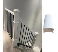 Kit de rampe d'escalier moderne en fer forgé avec main courante en bois élégante et poteau de départ(Wood Handrail Length 274cm/9ft/108in)