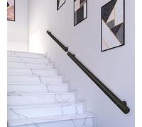 Kit de rampe d'escalier moderne réglable pour intérieur/extérieur - Finition noire mate - 1 à 6 m - Parfait pour les marches et les escaliers