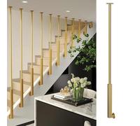 Kit De Rampes D'escalier - Balustres En Fer Forgé, Rampes D'escalier Intérieures, Barre D'appui De Sécurité Murale Latérale, Pour Loft, Porche, Couloir, Villa, Hôtel(Gold,3ft/90cm)