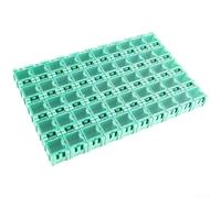 Kit de rangement avec 50 boîtes en plastique pour composants SMD tels que résistances, condensateurs, diodes et appareils de montage (vert)
