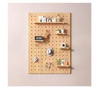 Kit de rangement mural modulaire en bois marron 60 x 80 cm, plaque perforée polyvalente pour travaux manuels, outils et organisation de la maison