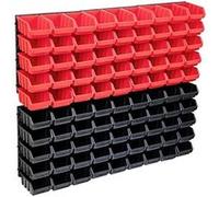 Kit de rangement - vidaXL - 96 bacs - Rouge/noir - Plastique - Charge 2 kg par boîte Rouge G