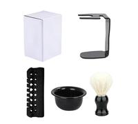 Kit de rasage 5 en 1 : bol de rasage, brosse à barbe, éponge, support de | Ensemble de rasage 5 pièces pour homme comprenant un bol de rasage, un blaireau, une éponge à barbe et un support de rasoir