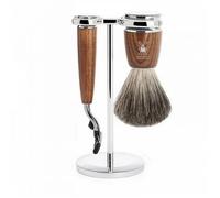 Kit de rasage de sécurité frêne Mühle Rytmo Mach3 Pur (x3) Marron TU