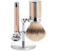 Mühle Shaving Set de rasage Blaireau à pointe argentée et rasoir traditionnel R89 en or rose