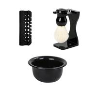 Kit de rasage manuel avec bol et support | Kit de rasage de barbe pour petit ami, père, mari, maison, voyage, voyage d'affaires