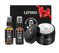 Kit de rasage pour homme, kit essentiel comprenant une crème à raser au bois de santal, une lotion après-rasage pour homme et une huile de prérasage pour lui, lui, petit ami, bas de Noël