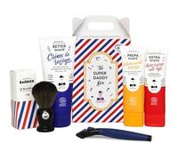 Kit de Rasage Super Daddy de Monsieur BARBIER | Coffret cadeau Naturel, Végan et Français | Idéal pour les peaux sensibles | Avant Rasage, Crème de Rasage, Après Rasage, Blaireau et rasoir 5 lames