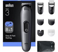 Kit De Rasage Tout-En-Un Series 3, 8-En-1, Lame Ultra-Affûtée, 14 Longueurs, Coupe Précise Pour Visage Et Cheveux, Autonomie De 50 Min, Style Facile Et Rapide, Aio3540, Gris[Z727]