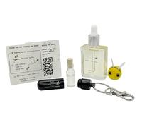 Kit de réanimation d’abeilles - Porte-clés gravé « Always Bee Happy », fiole en verre, flacon compte-gouttes pour nourrir les abeilles, pochette en organza