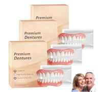 Kit de rebasage avancé en silicone pour prothèses dentaires - Jeu de fausses dents complet - Facettes dentaires amovibles Snap-On - confortable et d'aspect naturel pour hommes et femmes (3Pièce)