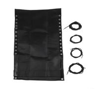 Kit de rechange en nylon épais pour chaise de plage - 160 x 43 cm - Imperméable - Résistant aux UV - Élastique - 4 couleurs au choix - Pour l'extérieur et les loisirs - Noir