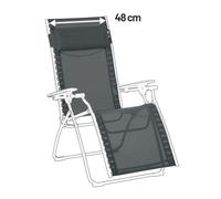 Kit De Rechange Fauteuil Relax Transat Jardin - Chaise Longue - 48cm - Evolution - Batyline® Duo - Gris Obsidian - Lafuma Mobilier