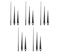 Kit de rechange pour aiguilles d'horloge - 5 pièces en aluminium pour réparer et personnaliser les horloges - Convient pour diverses créations d'horloges à faire soi-même (noir)