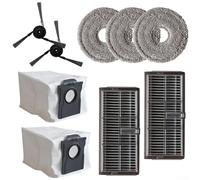 Kit de rechange pour aspirateur MOVA pour P50 Pro pour Ultra avec chiffons serpillères, sacs à poussière, filtres et brosses latérales pour maintenir des sols et de l'air plus propres