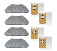 Kit de rechange pour aspirateur robot Airrobo GT21, avec 4 chiffons et 4 sacs à poussière, pour une élimination efficace des poils d'animaux et de la poussière