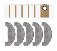 Kit de rechange pour aspirateur robot Midea VCR S6 Plus, chiffon en microfibre, joint solide, pour les maisons avec animaux domestiques et enfants, 5 chiffons et 6 sacs à poussière