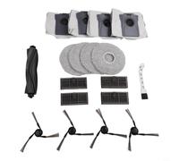 Kit de rechange pour aspirateur robot Mova E40 pour Ultra | Brosse rouleau principale | 4 sacs à poussière | 4 pour filtres HEPA | 4 brosses latérales | 4 patins d'essuie-glace | Nettoyage