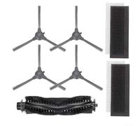 Kit de rechange pour aspirateur robotique, 4 brosses latérales, 2 filtres, 1 rouleau, kit d'accessoires de nettoyage en profondeur, prolonge la durée de vie de l'appareil, idéal pour l'entretien de la