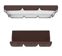 Kit De Rechange Pour Balancelle 3 Places Avec Toit 142x120 195x125 150x50 Toile Imperméable Anti-UV, Auvent Pour Balançoire Jardin Double, Protection Solaire Pour Porche(Brown,142x120cm+150x50cm)