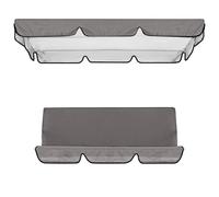 Kit De Rechange Pour Balancelle 3 Places Avec Toit 142x120 195x125 150x50 Toile Imperméable Anti-UV, Auvent Pour Balançoire Jardin Double, Protection Solaire Pour Porche(Grey,142x120cm+150x50cm)
