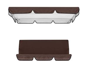 Kit De Rechange Pour Balancelle 3 Places Avec Toit 142x120 195x125 150x50 Toile Imperméable Anti-UV, Auvent Pour Balançoire Jardin Double, Protection Solaire Pour Porche(Brown,190x132cm+150x50cm)