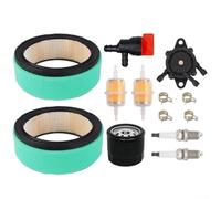 Kit de rechange pour moteur de tondeuse à gazon avec filtre à air, pompe à carburant, filtre à huile, pinces SparFor K et valve d'arrêt pour KCH18 CH20 CH25 CV1 CV23