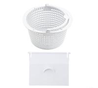 Kit de rechange pour skimmer de piscine HAYWARD, SPX1091K1 Porte de déversoir (15,7 x 12,2 cm) et panier filtrant SPX1091C (16,5 cm), ABS blanc compatible avec les modèles SP1091LX/WM (2 pièces)