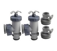 Kit de rechange pour valve à piston compatible INTEX avec adaptateurs de tuyau de type B de 317,5 cm à 38,1 cm pour piscines hors sol de 1500, 2500, 4000 GPH pour une utilisation extérieure