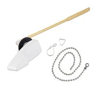 Kit de rechange universel en métal pour poignée de toilette compatible avec toilettes American Standard/Mansfield/Gerber/TOTO/Kohler, levier de chasse d'eau avec chaîne à perles Blanc