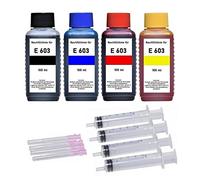 Kit de recharge - 4 x 100 ml d'encre de qualité supérieure pour E 603, E 603 XL noir, cyan, magenta, jaune