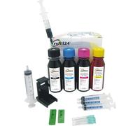 Kit De Recharge Compatible Pour Cartouches D'Encre Hp 302/302 Xl Avec Flacons D'Encre Noire Et Couleur De Haute Qualité,Clip Et Accessoires Inclus