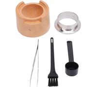 Kit de recharge de capsules de caf�� avec 50 pcs de papier aluminium joints couvercle cuvette pinceau anneau clip bois massif support réutilisable pour Vertuolin