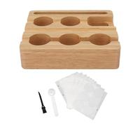 Kit de recharge de capsules de café réutilisables, joints en feuille d’aluminium avec support en bois pour dosettes Original, 60 pièces de couvercles en feuille de 37 mm
