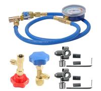 Kit de recharge de climatisation, kit de recharge de voiture, air conditionné, outils de réparation de câbles avec détection de fuite pour systèmes de refroidissement domestiques et véhicules