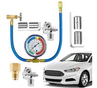 Kit De Recharge De Climatisation Pour Voiture, Ensemble De Recharge Pour Climatisation Auto, Jeu De Valves Perceuses Avec Manomètre Pour Entretien Réfrigérant Automobile En Atelier