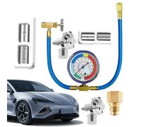 Kit De Recharge De Climatisation Pour Voiture, Kit De Recharge De Réfrigérant Pour Voiture, Ensemble Tuyau Avec Valve Perçage Et Embout Pour Gaz Réfrigérant Maintenance Entretien Saisonnier Atelier Do