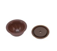 Kit de Recharge de Dosettes de café Réutilisables, avec 5 Dosettes Vides, 2 Disques de Capsules en Silicone, Cuillère, Brosse pour Vertuoline (BROWN)