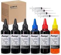 Kit de Recharge d'encre 6x100 ML Compatible avec HP 61 60 62 63 932 933 934 940 950 951 952 301 302 303 304 305 307 Cartouche d'encre Rechargeable Système CIS CISS avec 4 seringues, 3BK+CMY, 600ML