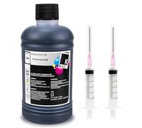 Kit de Recharge d'encre colorante Universelle 250 ML Compatible avec Les imprimantes et Cartouches Brother for HP 301, 302, 304 et 305(1pcs Black)