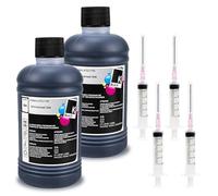 Kit de Recharge d'encre colorante Universelle 250 ML Compatible avec Les imprimantes et Cartouches Brother for HP 301, 302, 304 et 305(2pcs Black)