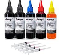 Kit de Recharge d'encre Universelle 500 ML pour imprimantes HP Canon Epson Lexmark Cartouches d'encre Rechargeables CISS CIS Système 4 Couleurs avec 4 Anneaux Libres (2BK, C, M, Y)