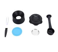 Kit de recharge pour capsules de café réutilisables, dosette de filtre à café en acier inoxydable avec couvercle en silicone, comprenant une cuillère, une brosse et un porte-clip,